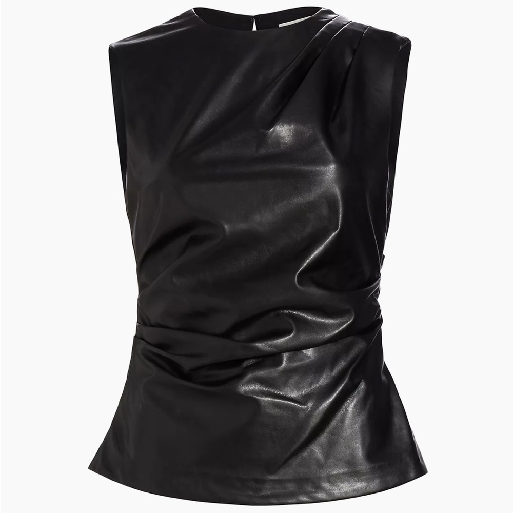 Simkhai Wynter Faux Leather Draped Top